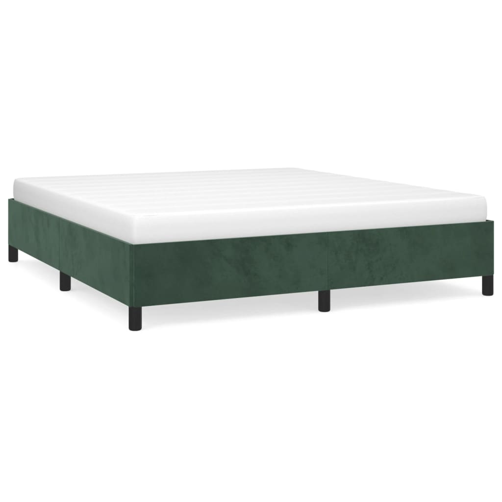 vidaXL Cadru de pat fără saltea, verde închis, 160x200 cm, catifea vidaXL Cadru de pat fără saltea, verde închis, 160x200 cm, catifea
