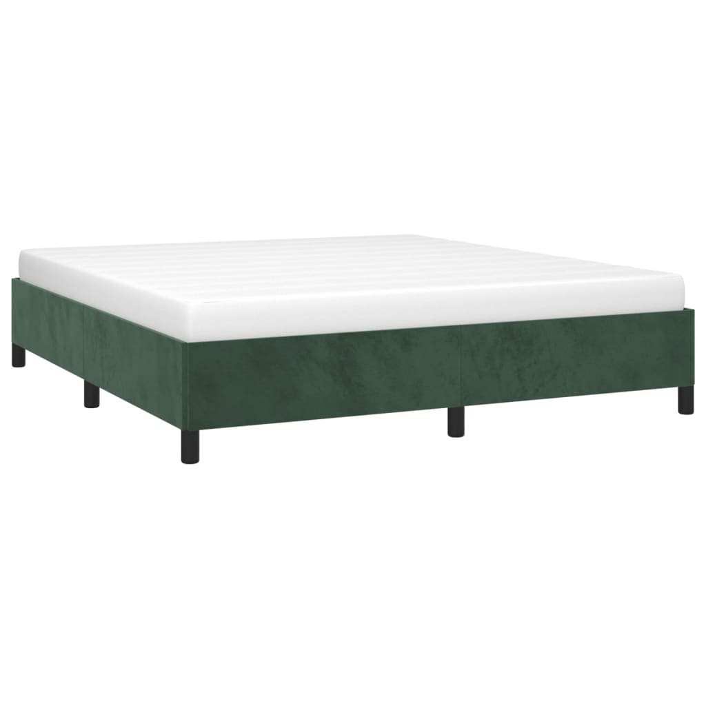 vidaXL Cadru de pat fără saltea, verde închis, 160x200 cm, catifea vidaXL Cadru de pat fără saltea, verde închis, 160x200 cm, catifea