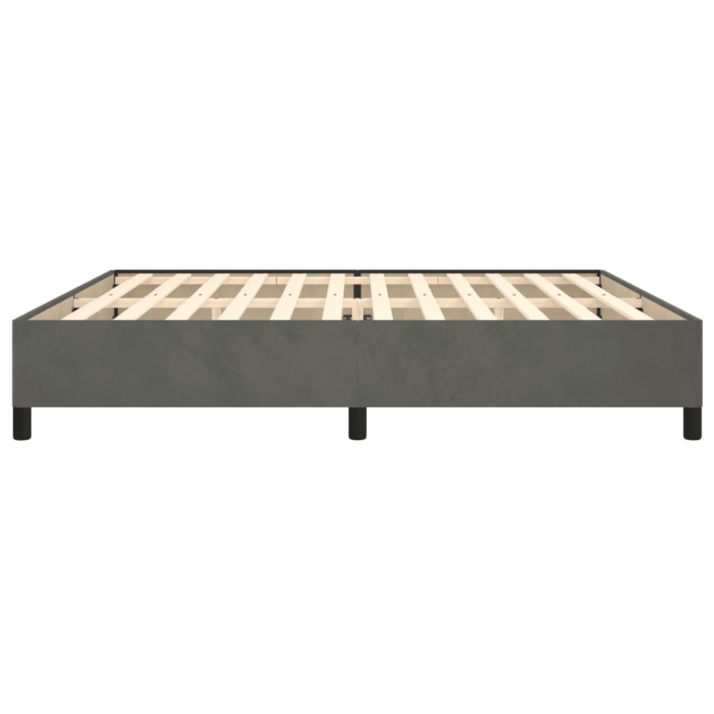 vidaXL Cadru de pat fără saltea, gri închis, 200x200 cm, catifea vidaXL Cadru de pat fără saltea, gri închis, 200x200 cm, catifea