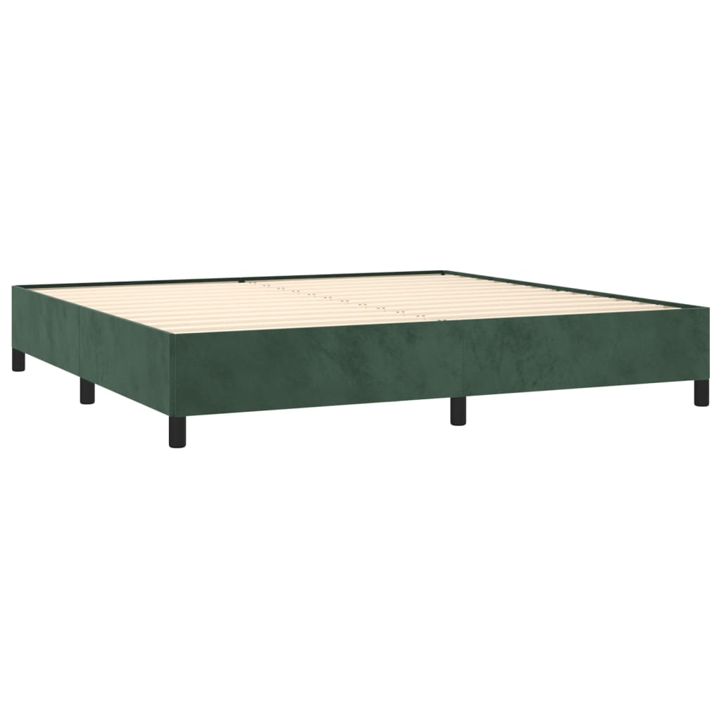 vidaXL Cadru de pat fără saltea, verde închis, 200x200 cm, catifea vidaXL Cadru de pat fără saltea, verde închis, 200x200 cm, catifea