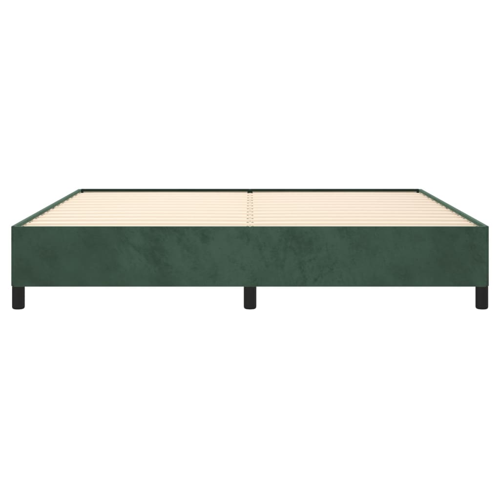 vidaXL Cadru de pat fără saltea, verde închis, 200x200 cm, catifea vidaXL Cadru de pat fără saltea, verde închis, 200x200 cm, catifea