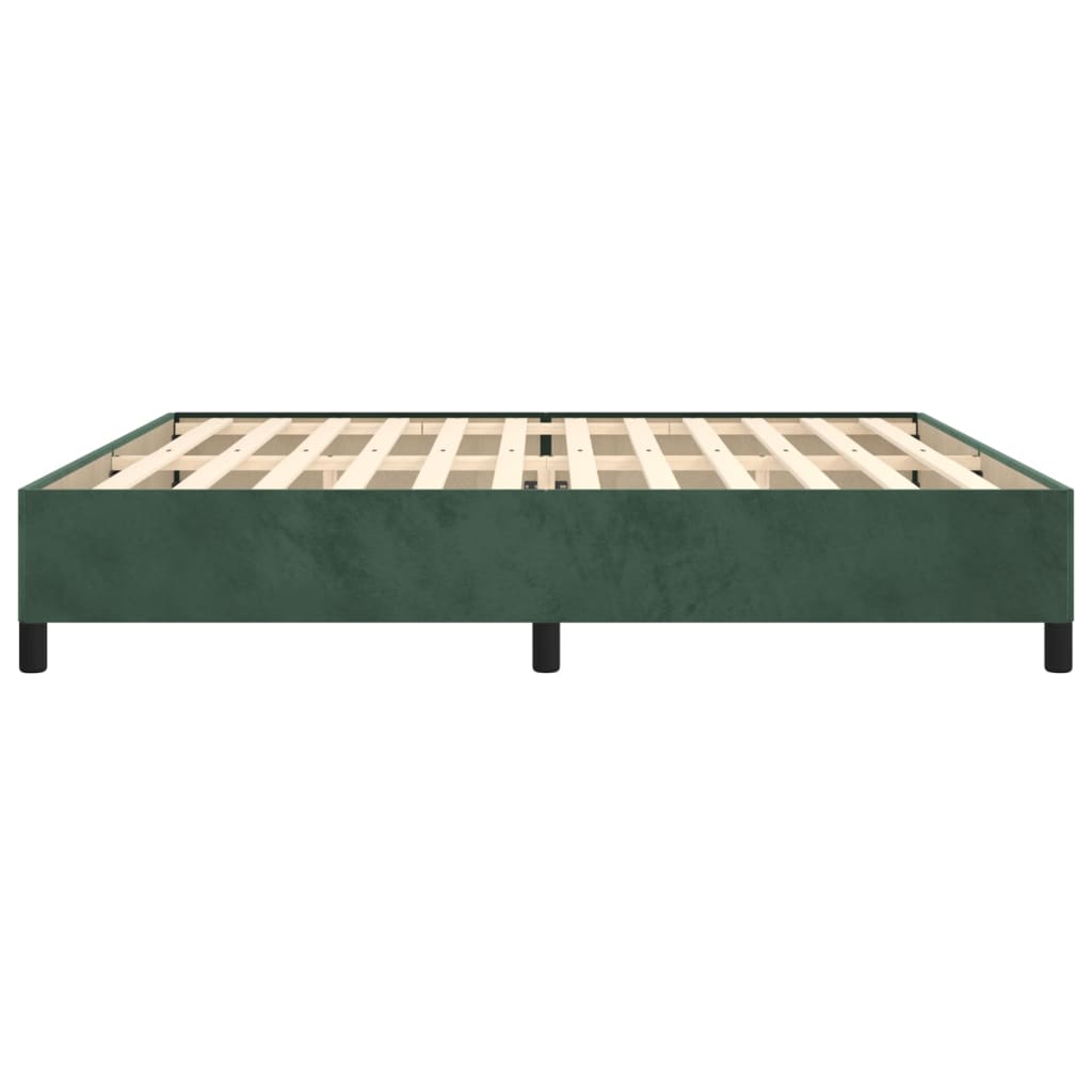 vidaXL Cadru de pat fără saltea, verde închis, 200x200 cm, catifea vidaXL Cadru de pat fără saltea, verde închis, 200x200 cm, catifea