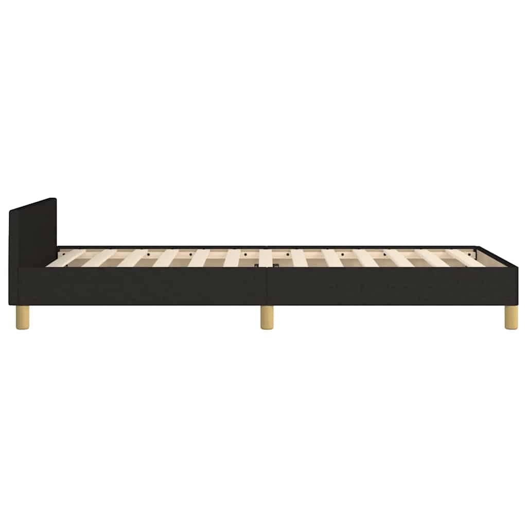 vidaXL Cadru de pat cu tăblie fără saltea, negru, 80x200 cm, textil