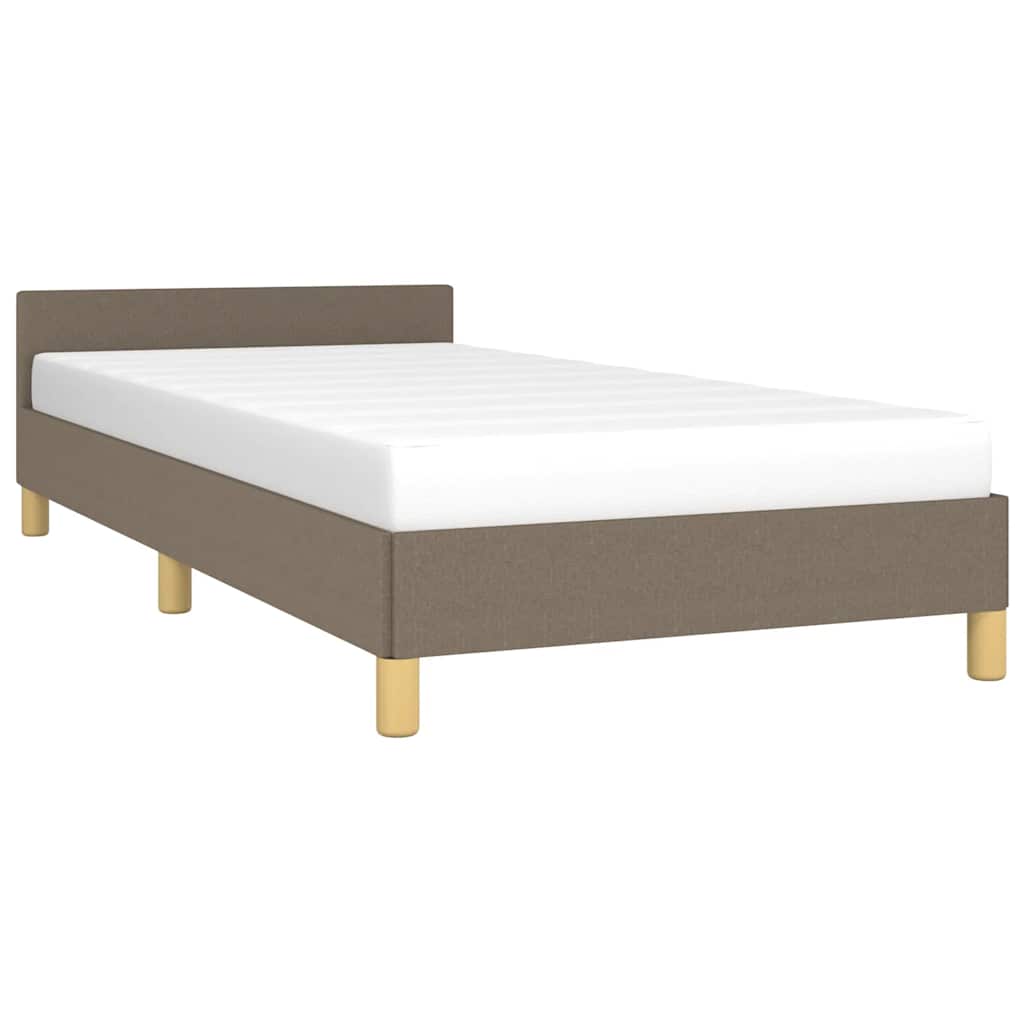 vidaXL Cadru de pat cu tăblie fără saltea, taupe, 80x200 cm, textil vidaXL Cadru de pat cu tăblie fără saltea, taupe, 80x200 cm, textil