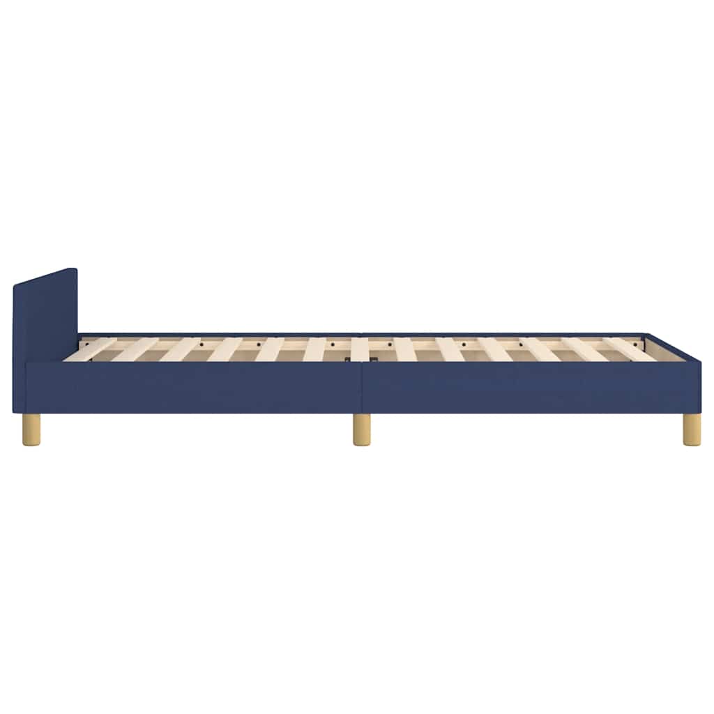 vidaXL Cadru de pat cu tăblie fără saltea, albastru, 80x200 cm, textil