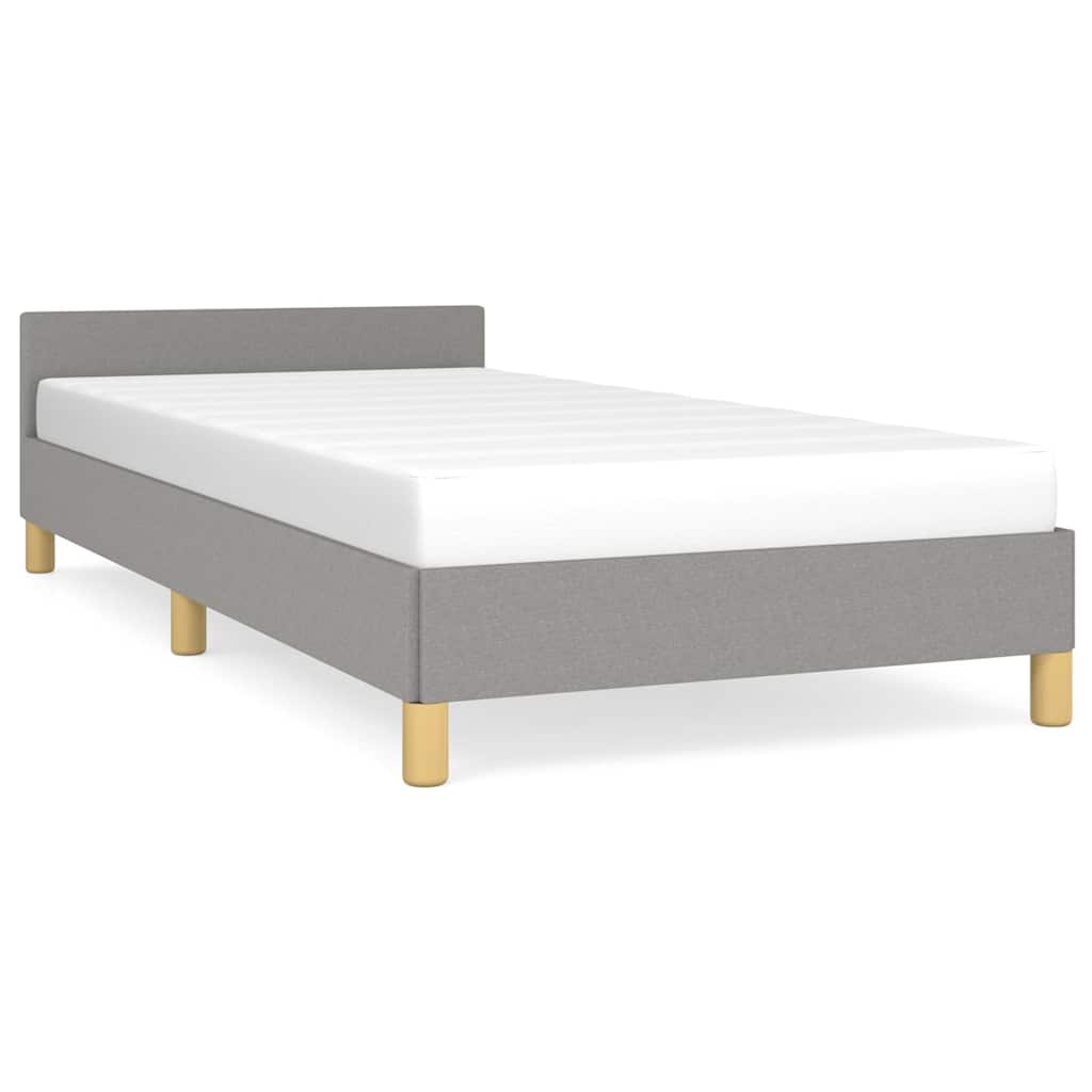 vidaXL Cadru de pat fără saltea, gri deschis, 90x190 cm, textil