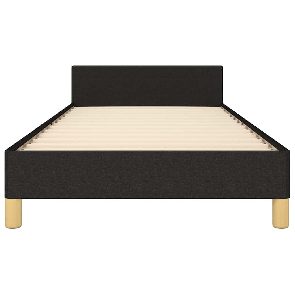 vidaXL Cadru de pat cu tăblie fără saltea, negru, 90x190 cm, textil