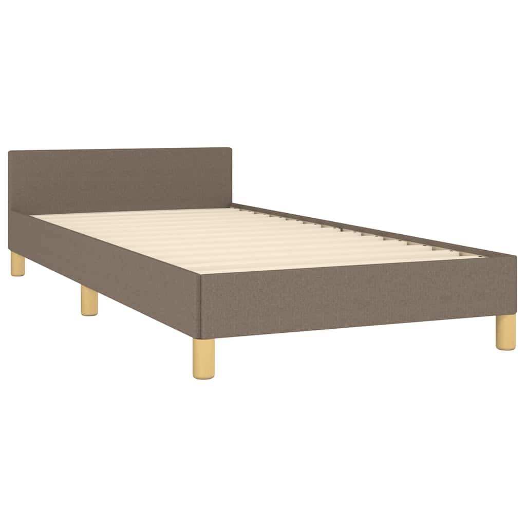 vidaXL Cadru de pat cu tăblie fără saltea, taupe, 90x190 cm, textil