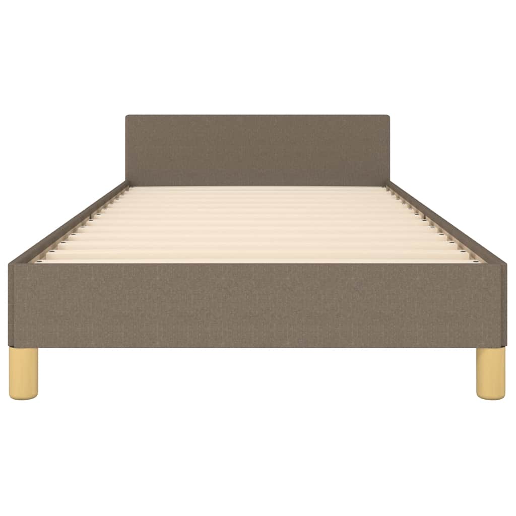 vidaXL Cadru de pat cu tăblie fără saltea, taupe, 90x190 cm, textil