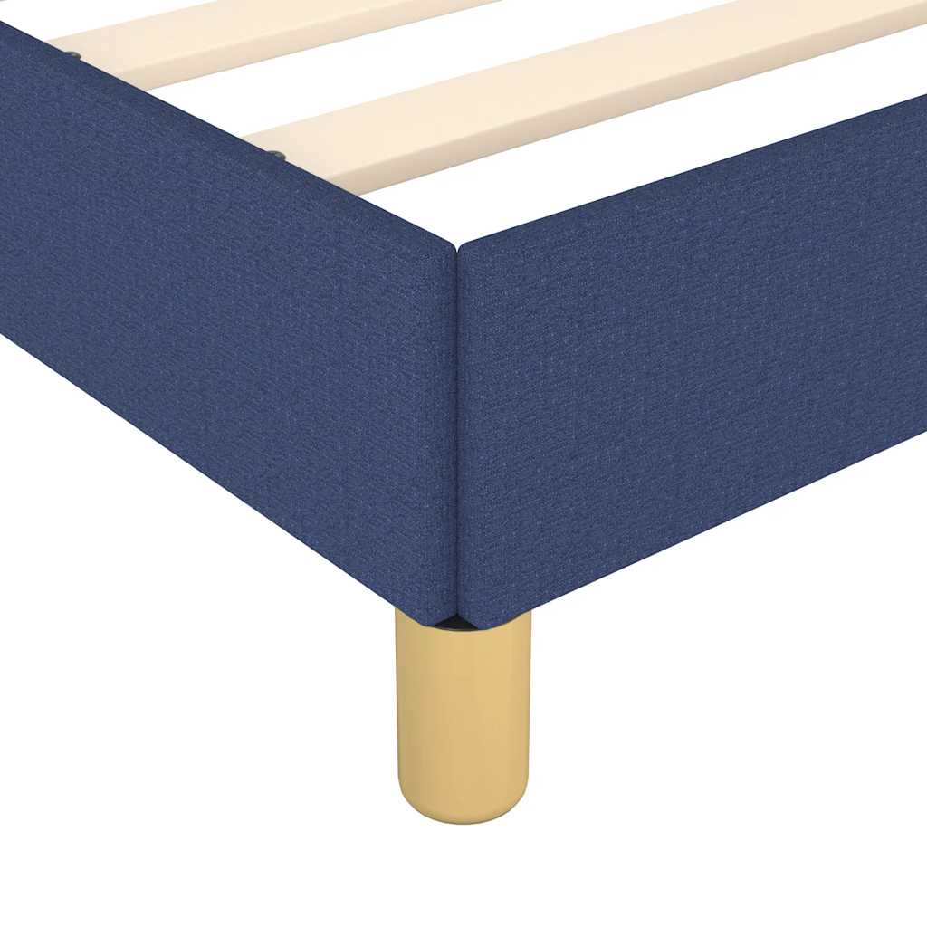 vidaXL Cadru de pat cu tăblie fără saltea, albastru, 90x190 cm, textil