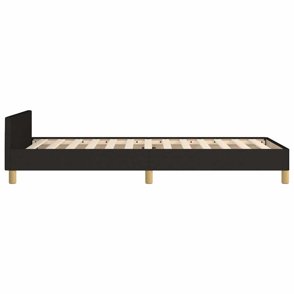 vidaXL Cadru de pat cu tăblie fără saltea, negru, 90x200 cm, textil