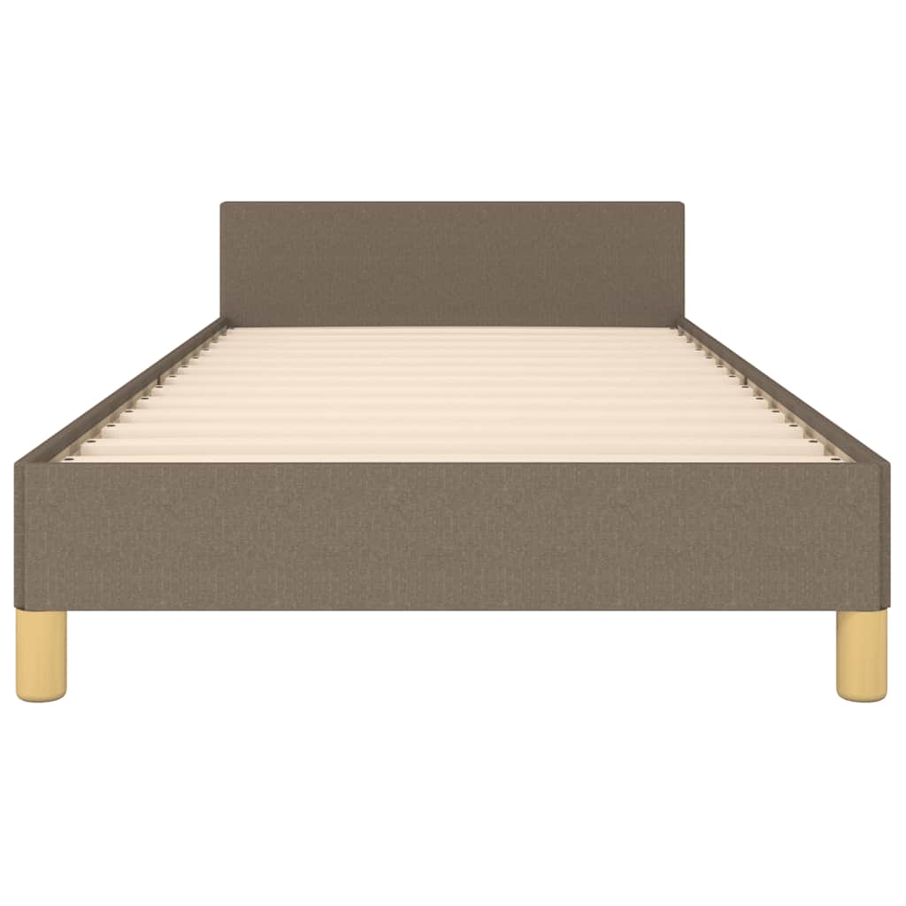 vidaXL Cadru de pat cu tăblie fără saltea, taupe, 90x200 cm, textil vidaXL Cadru de pat cu tăblie fără saltea, taupe, 90x200 cm, textil
