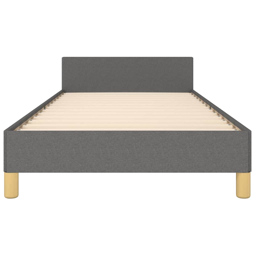 vidaXL Cadru de pat fără saltea, gri închis, 100x200 cm, textil