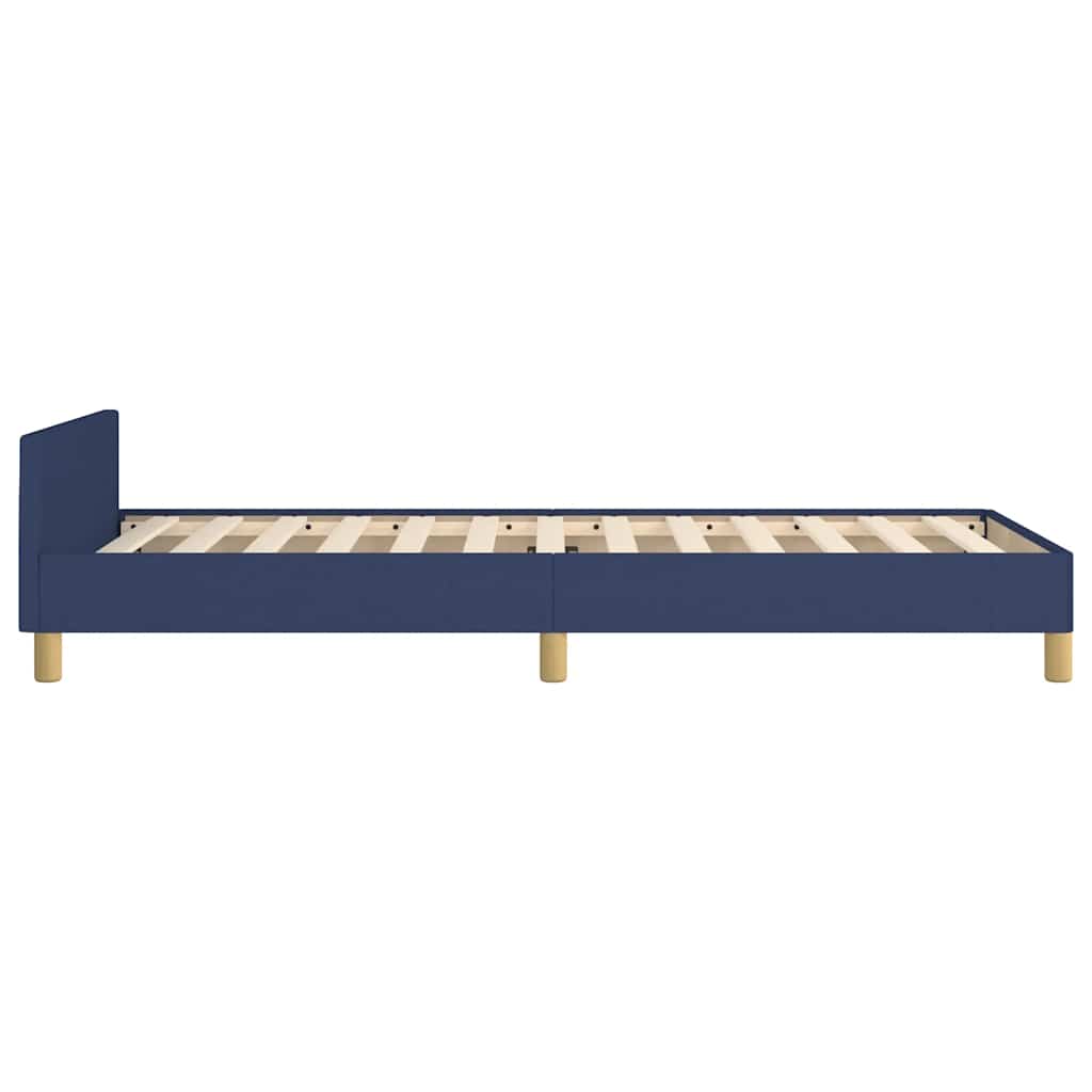 vidaXL Cadru de pat cu tăblie fără saltea, albastru, 100x200cm, textil