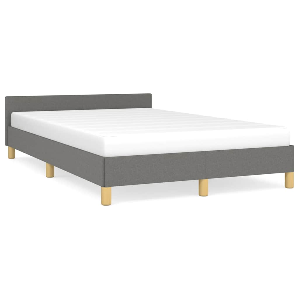 vidaXL Cadru de pat fără saltea, gri închis, 120x200 cm, textil