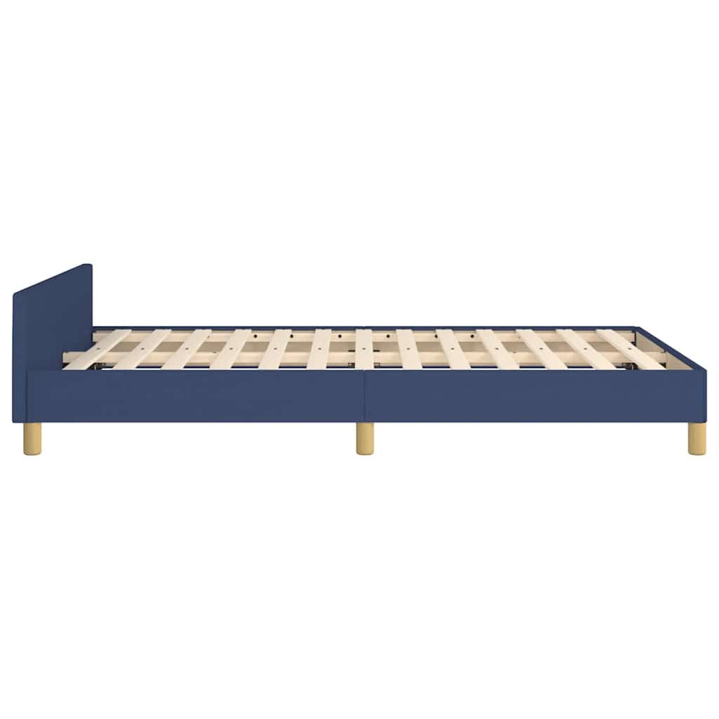 vidaXL Cadru de pat cu tăblie fără saltea, albastru, 120x200cm, textil