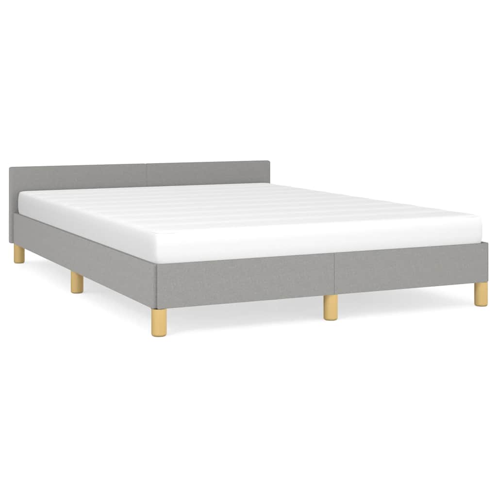 vidaXL Cadru de pat fără saltea, gri deschis, 140x190 cm, textil