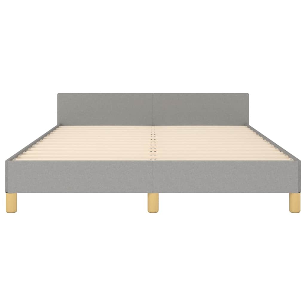vidaXL Cadru de pat fără saltea, gri deschis, 140x190 cm, textil