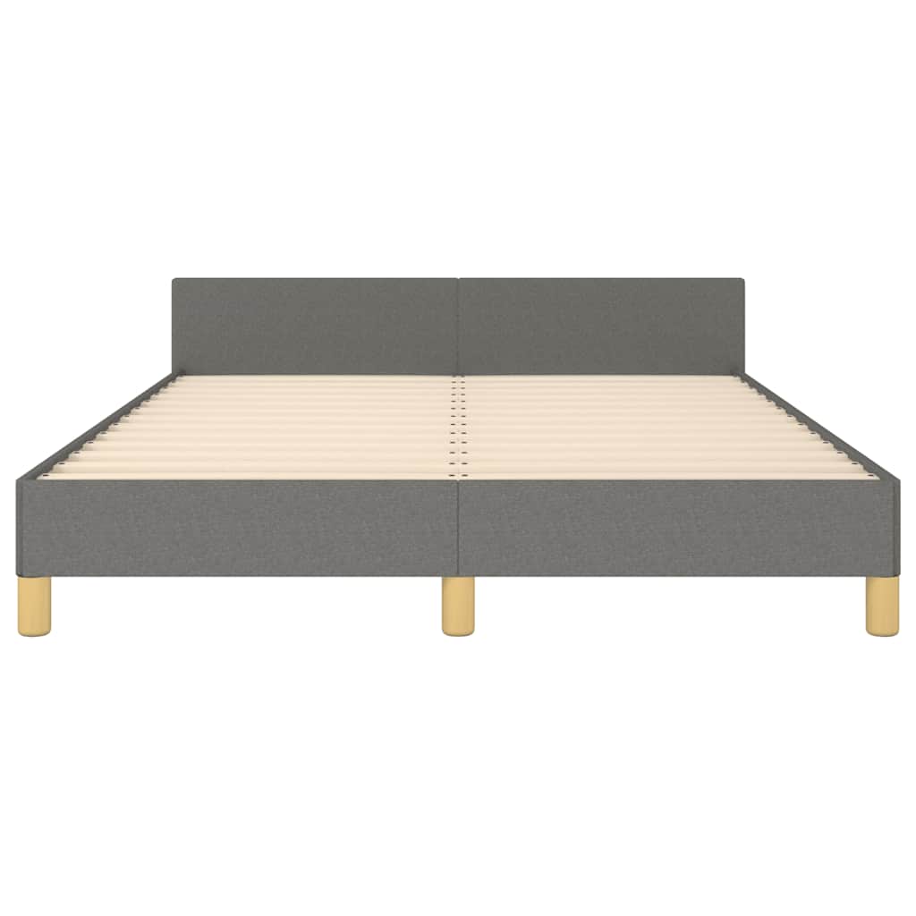vidaXL Cadru de pat fără saltea, gri închis, 140x190 cm, textil