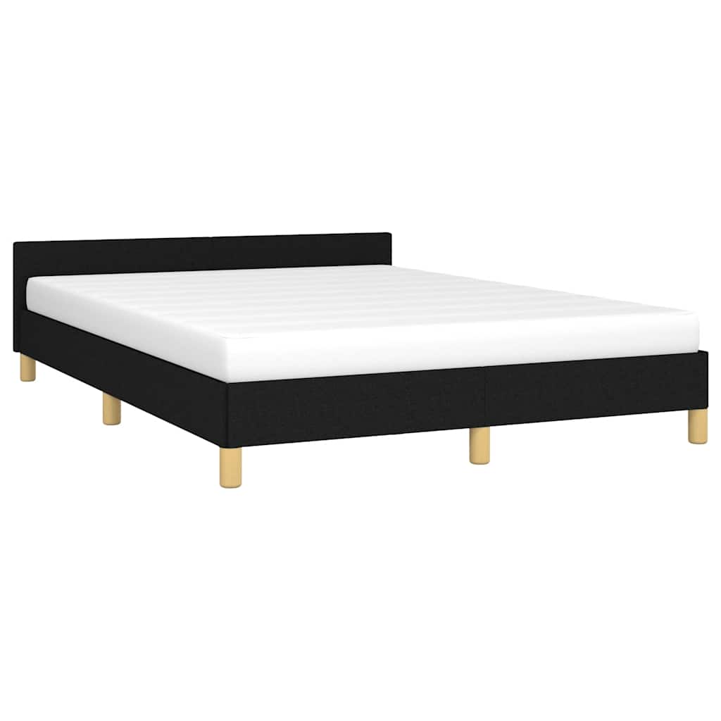 vidaXL Cadru de pat fără saltea, negru, 140x190 cm, textil