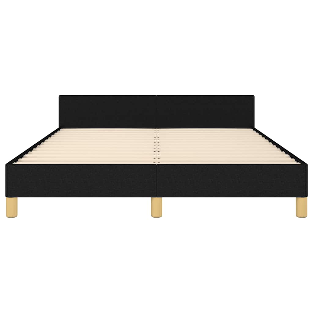vidaXL Cadru de pat fără saltea, negru, 140x190 cm, textil