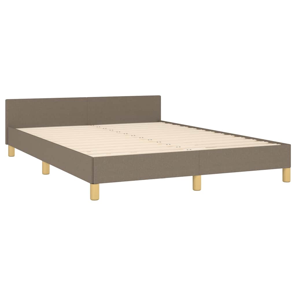 vidaXL Cadru de pat fără saltea, gri taupe, 140x190 cm, textil vidaXL Cadru de pat fără saltea, gri taupe, 140x190 cm, textil