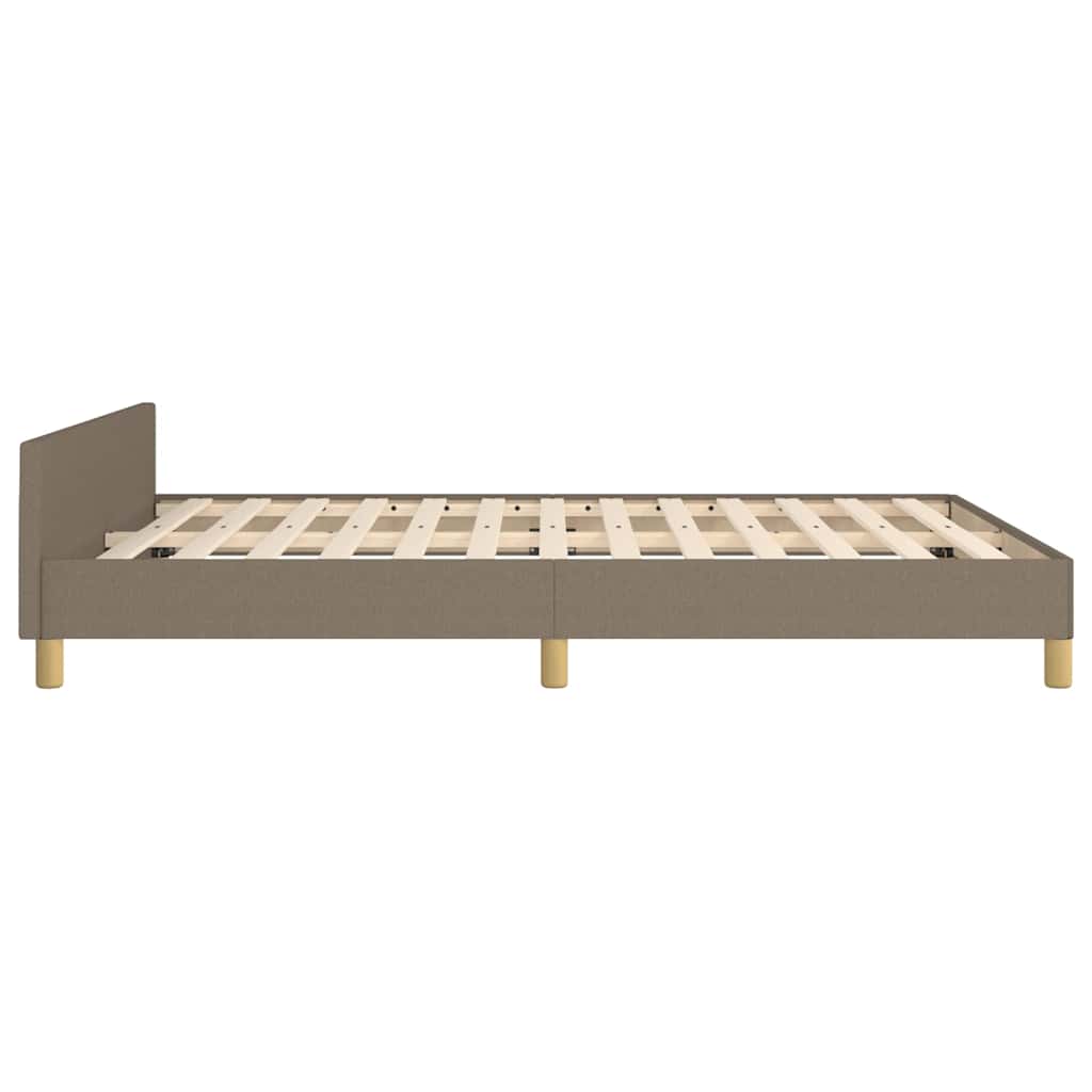 vidaXL Cadru de pat fără saltea, gri taupe, 140x190 cm, textil vidaXL Cadru de pat fără saltea, gri taupe, 140x190 cm, textil
