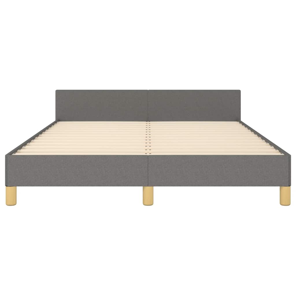 vidaXL Cadru de pat fără saltea, gri închis, 140x200 cm, textil