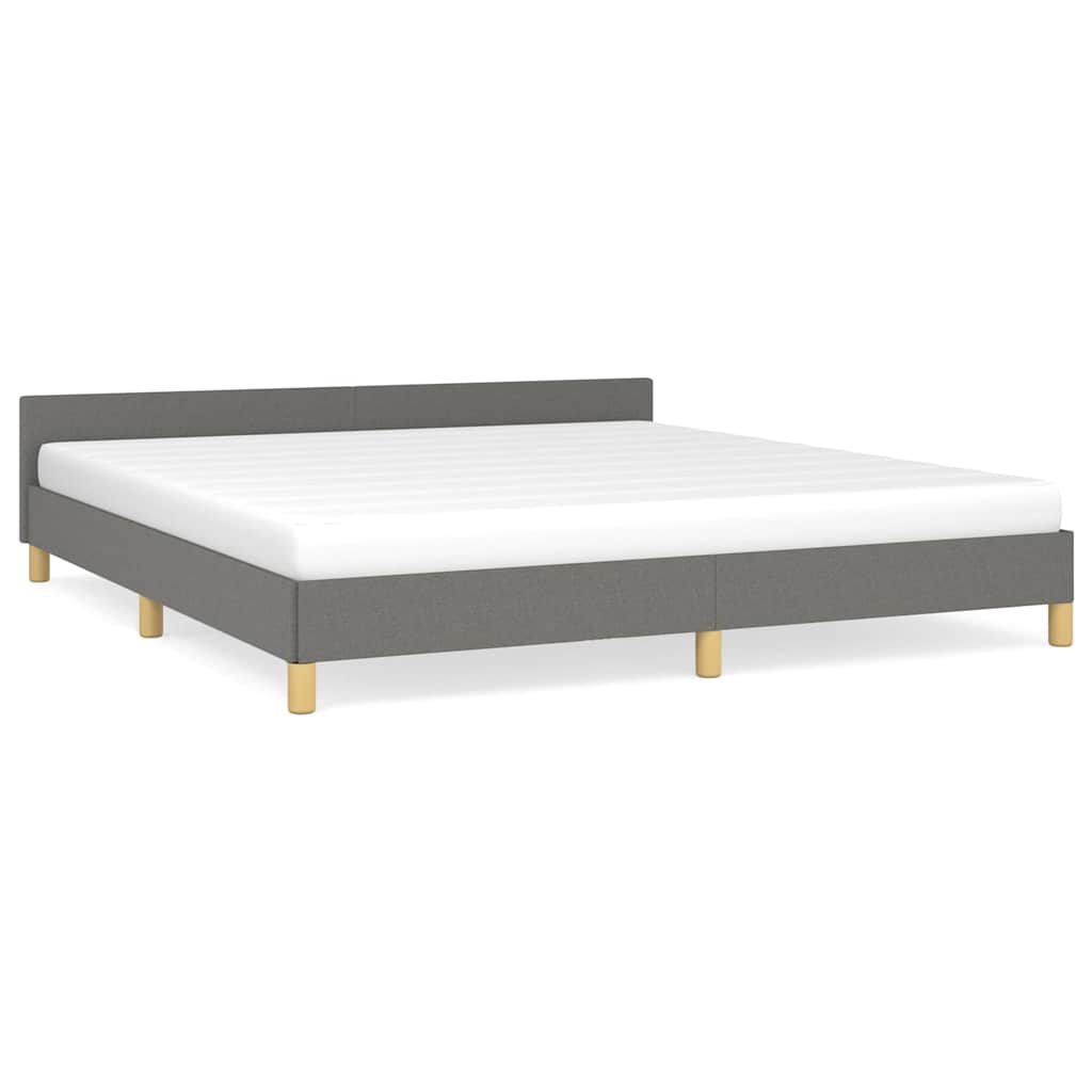 vidaXL Cadru de pat fără saltea, gri închis, 160x200 cm, textil