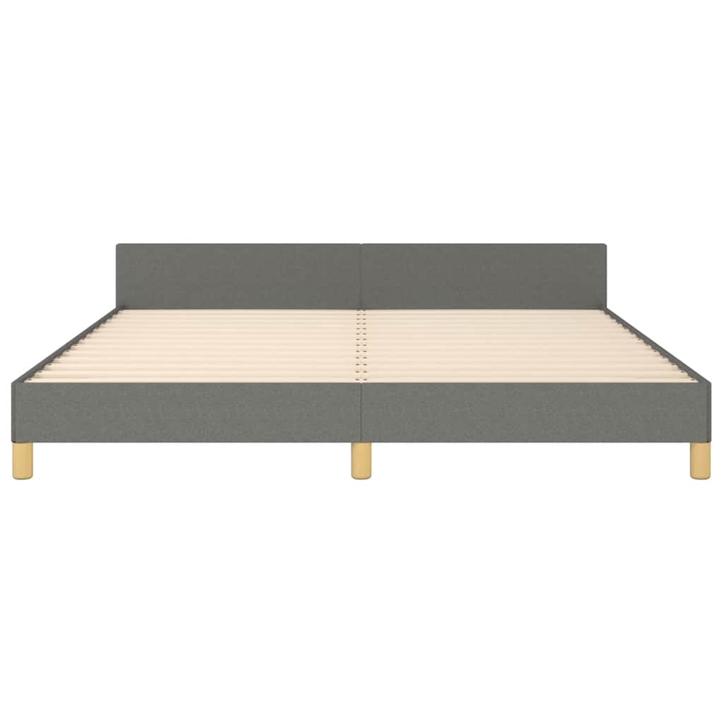 vidaXL Cadru de pat fără saltea, gri închis, 160x200 cm, textil