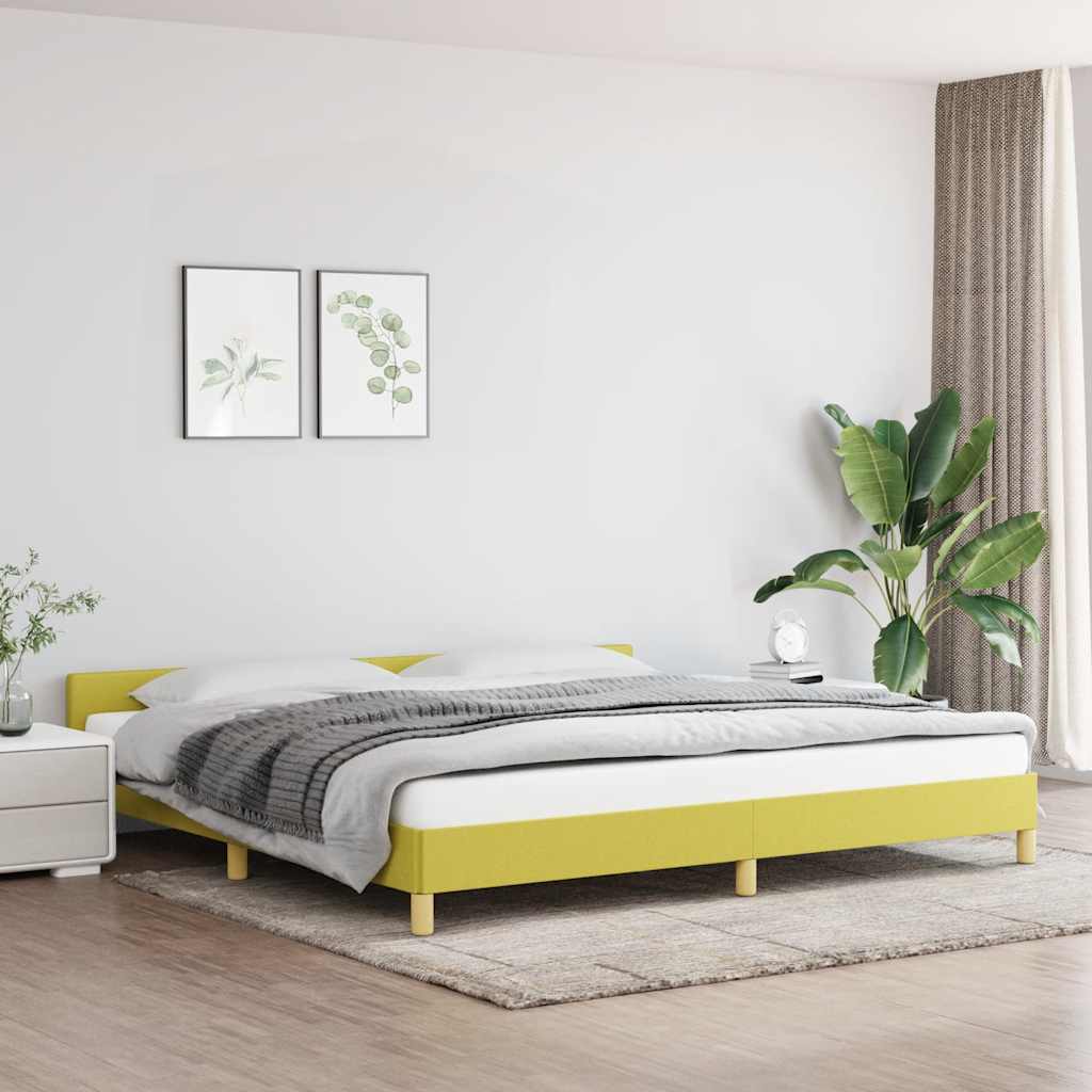 vidaXL Cadru de pat fără saltea, verde, 200x200 cm, textil vidaXL Cadru de pat fără saltea, verde, 200x200 cm, textil