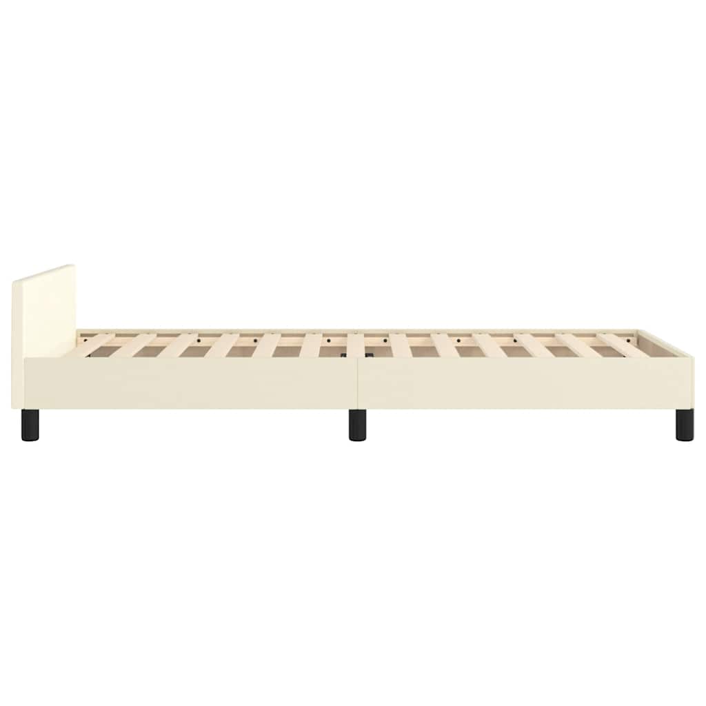 vidaXL Cadru de pat cu tăblie fără saltea, crem, 80x200 cm