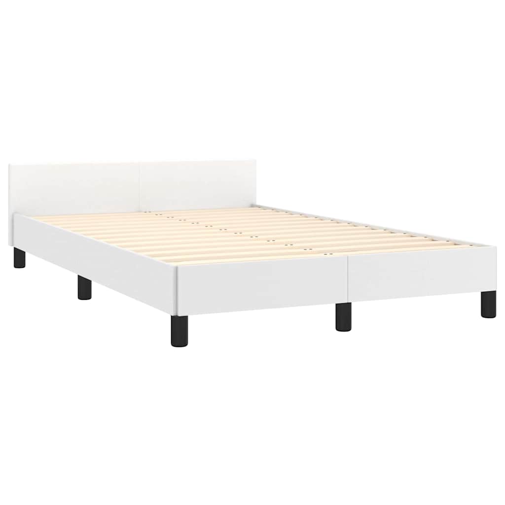 vidaXL Cadru de pat cu tăblie fără saltea, alb, 120x200 cm