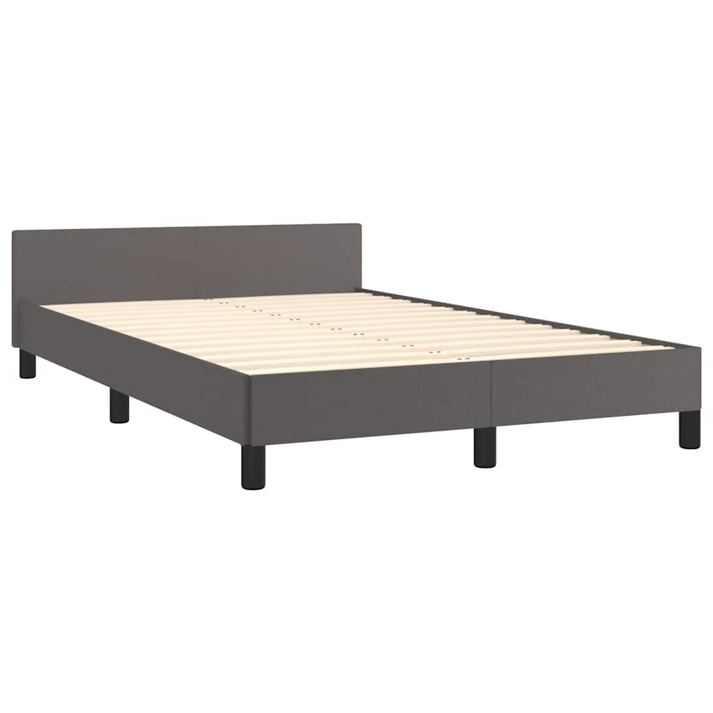 vidaXL Cadru de pat cu tăblie fără saltea, gri, 120x200 cm