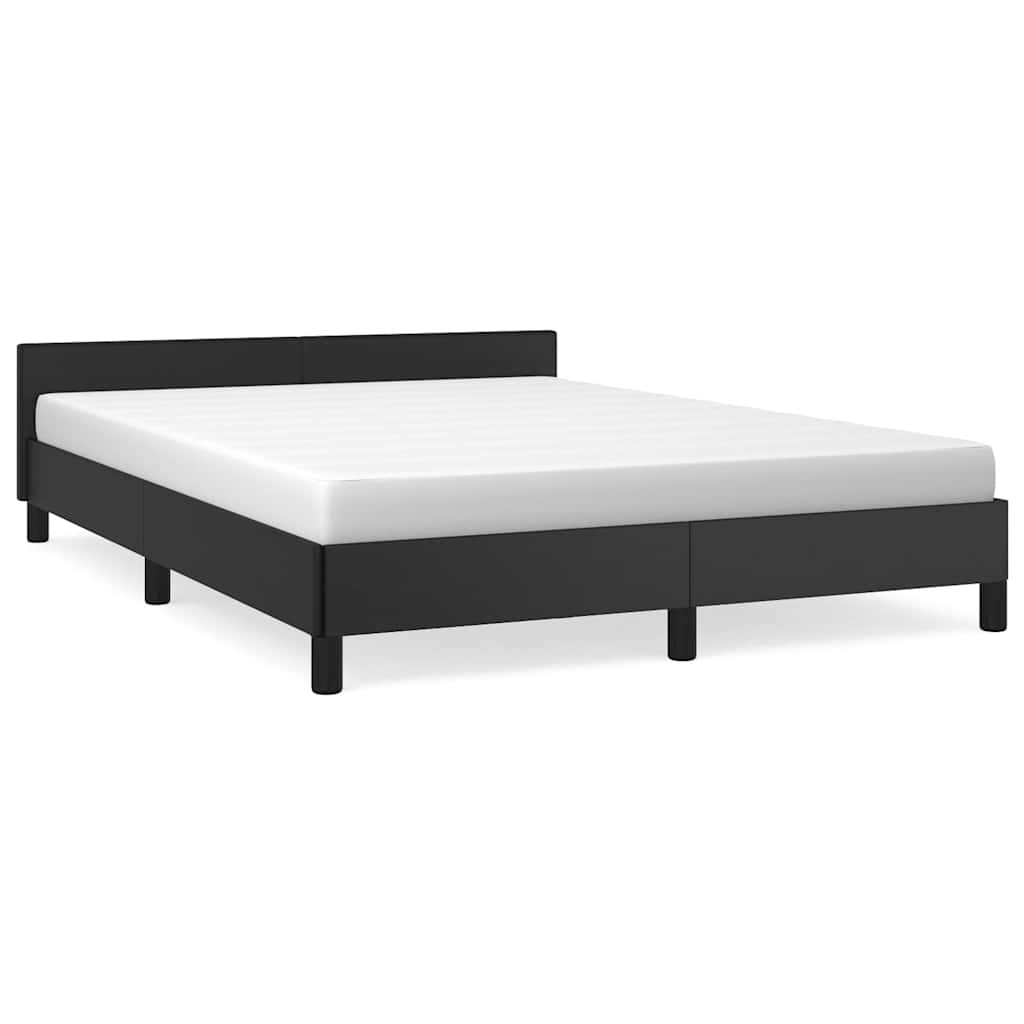 vidaXL Cadru de pat cu tăblie fără saltea, negru, 140x190 cm