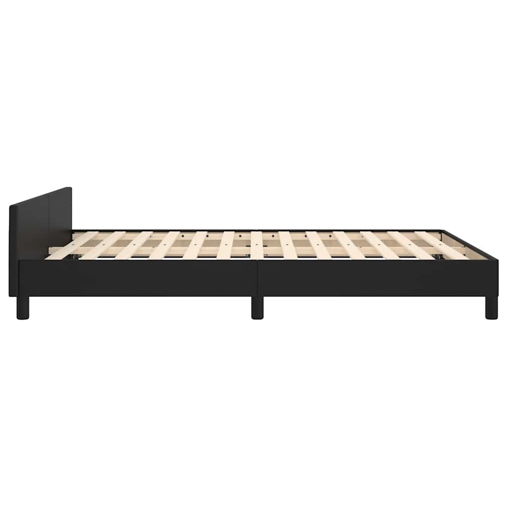 vidaXL Cadru de pat cu tăblie fără saltea, negru, 140x190 cm
