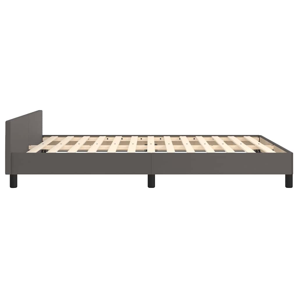 vidaXL Cadru de pat cu tăblie fără saltea, gri, 140x190 cm