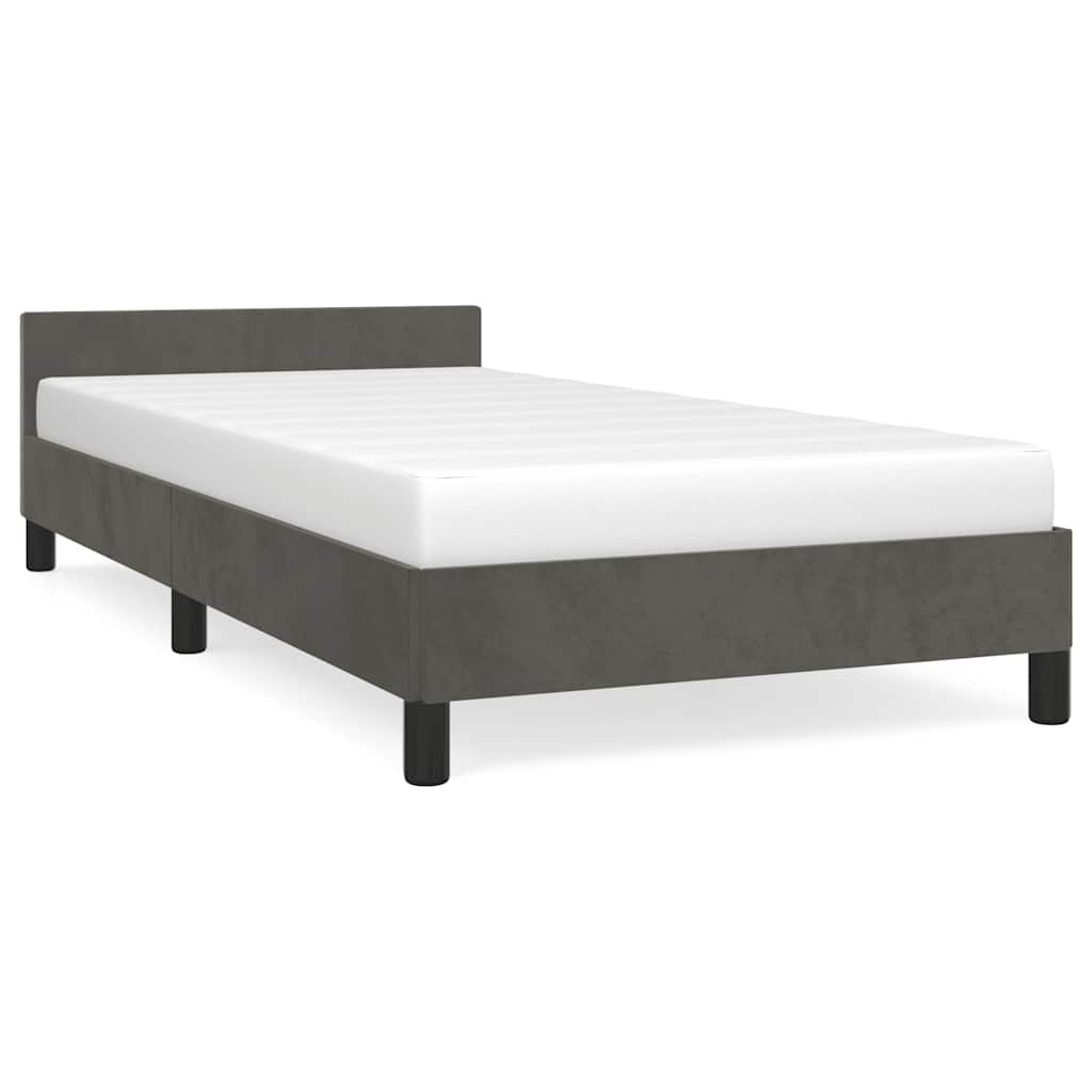 vidaXL Cadru de pat fără saltea, gri închis, 80x200 cm, catifea vidaXL Cadru de pat fără saltea, gri închis, 80x200 cm, catifea