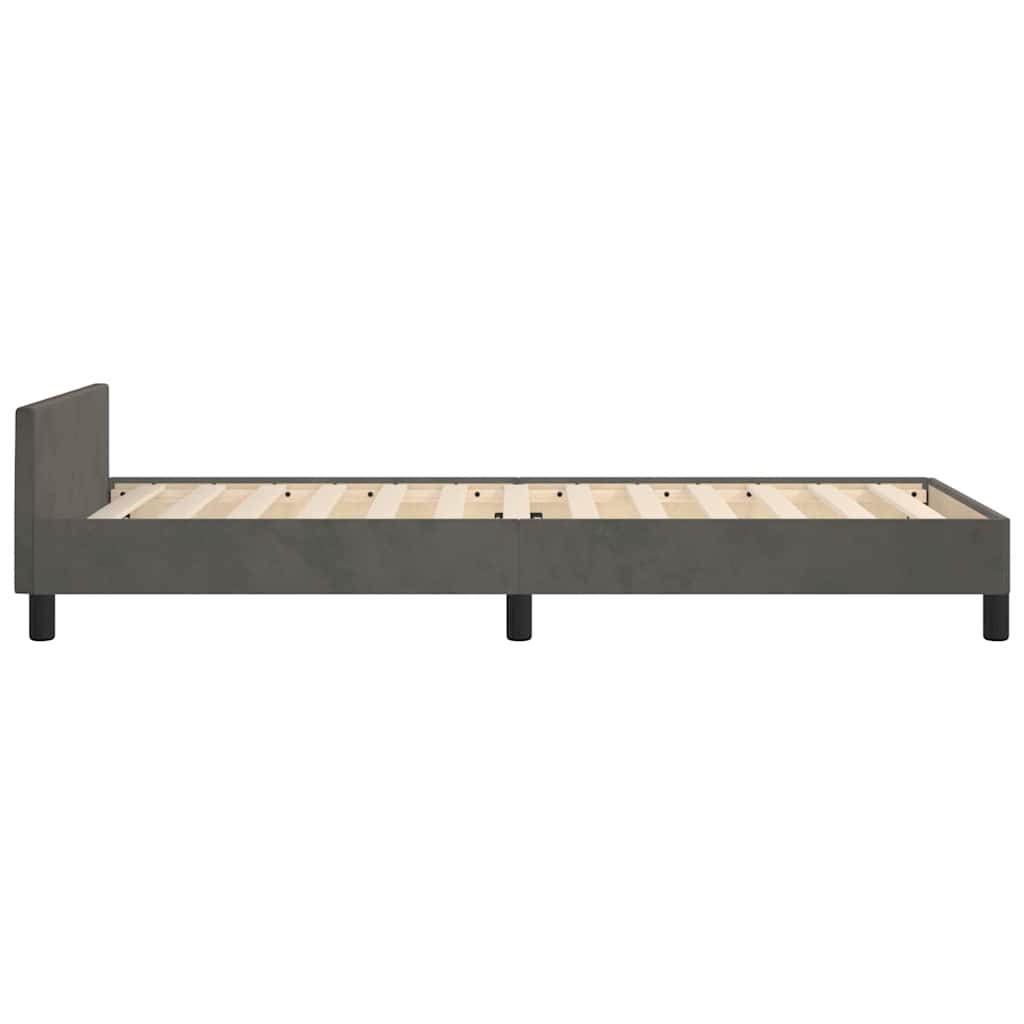 vidaXL Cadru de pat fără saltea, gri închis, 80x200 cm, catifea vidaXL Cadru de pat fără saltea, gri închis, 80x200 cm, catifea