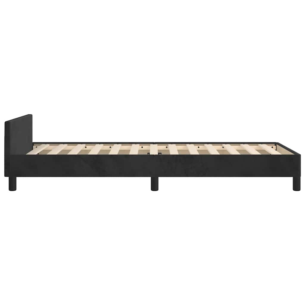 vidaXL Cadru de pat cu tăblie fără saltea, negru, 80x200 cm, catifea vidaXL Cadru de pat cu tăblie fără saltea, negru, 80x200 cm, catifea