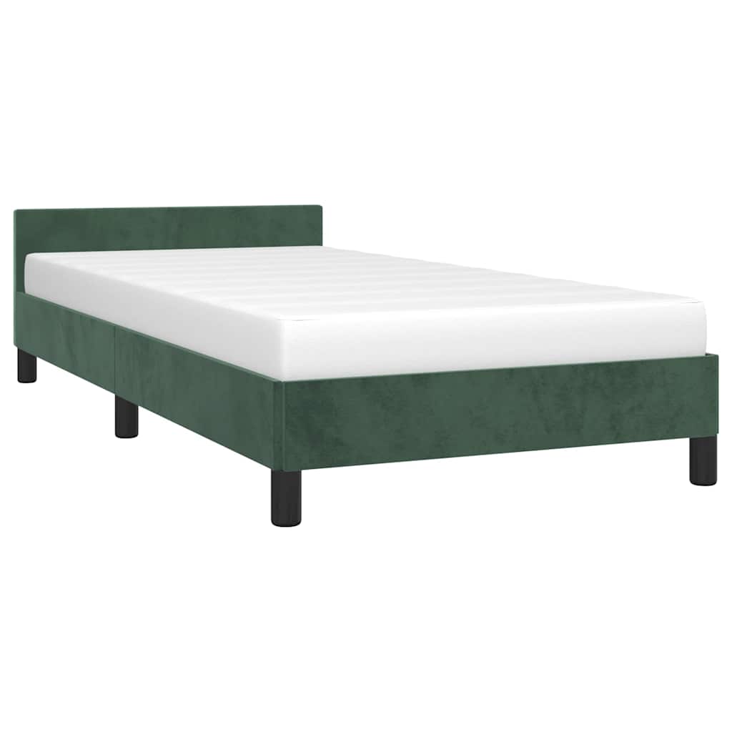 vidaXL Cadru de pat fără saltea, verde închis, 90x190 cm, catifea vidaXL Cadru de pat fără saltea, verde închis, 90x190 cm, catifea