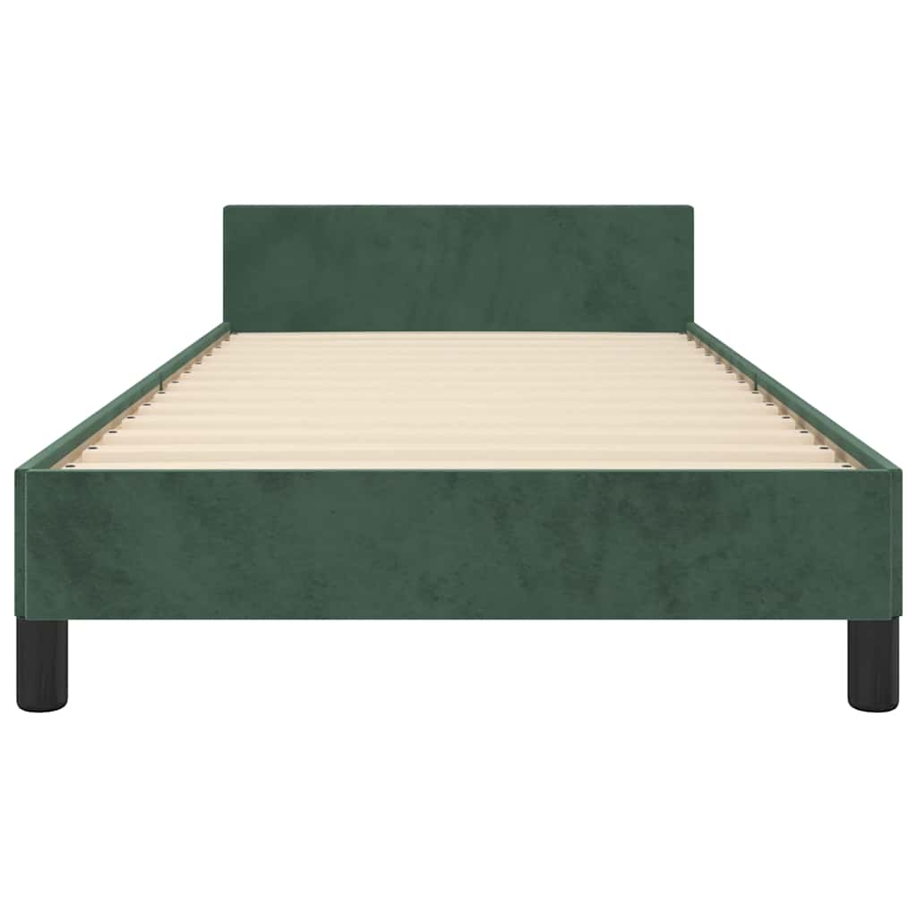 vidaXL Cadru de pat fără saltea, verde închis, 90x190 cm, catifea vidaXL Cadru de pat fără saltea, verde închis, 90x190 cm, catifea