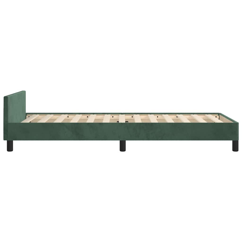 vidaXL Cadru de pat fără saltea, verde închis, 90x200 cm, catifea vidaXL Cadru de pat fără saltea, verde închis, 90x200 cm, catifea