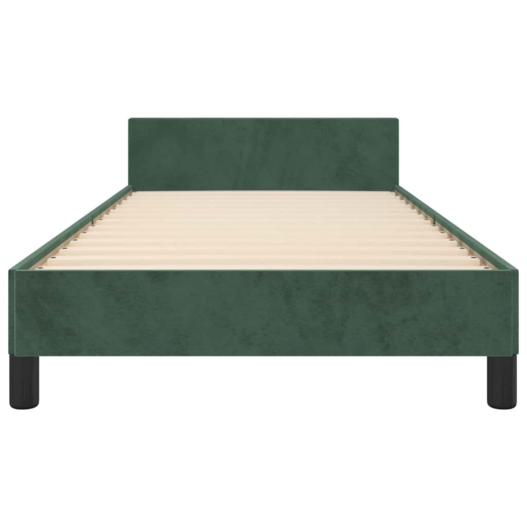 vidaXL Cadru de pat fără saltea, verde închis, 100x200 cm, catifea vidaXL Cadru de pat fără saltea, verde închis, 100x200 cm, catifea