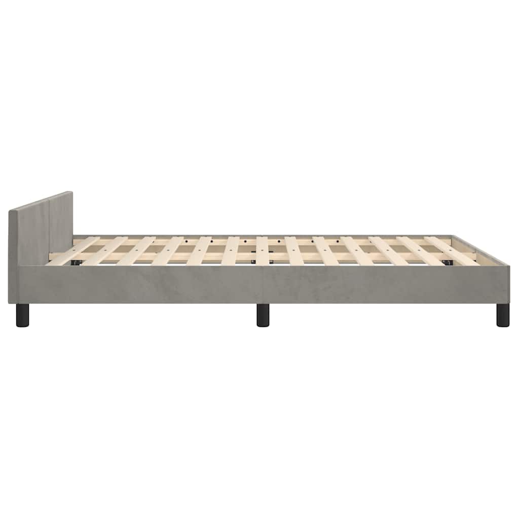 vidaXL Cadru de pat fără saltea, gri deschis, 140x190 cm, catifea