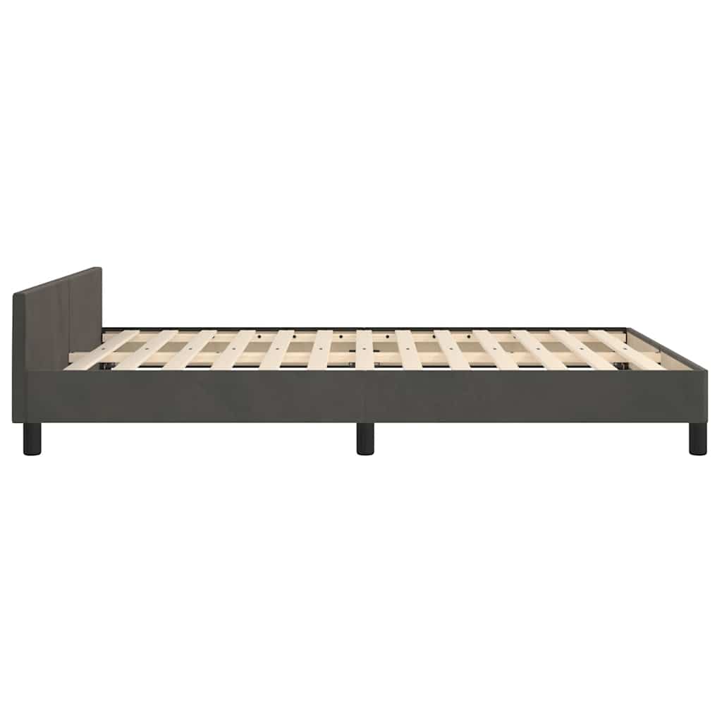 vidaXL Cadru de pat fără saltea, gri închis, 140x190 cm, catifea