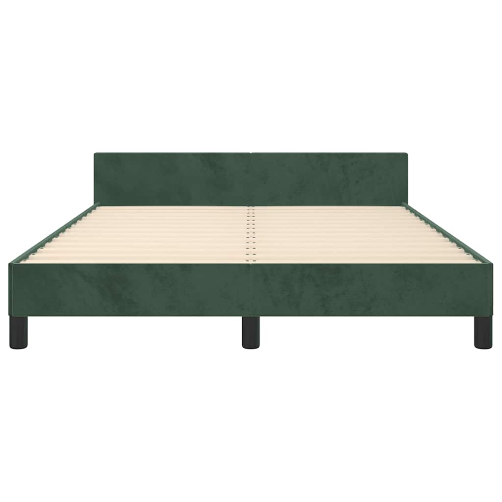 vidaXL Cadru de pat fără saltea, verde închis, 140x200 cm, catifea vidaXL Cadru de pat fără saltea, verde închis, 140x200 cm, catifea