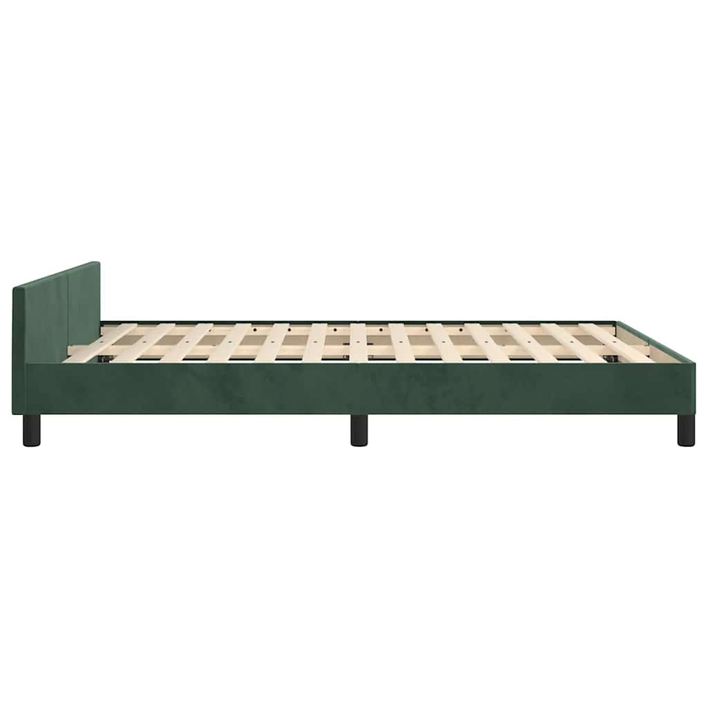 vidaXL Cadru de pat fără saltea, verde închis, 140x200 cm, catifea vidaXL Cadru de pat fără saltea, verde închis, 140x200 cm, catifea