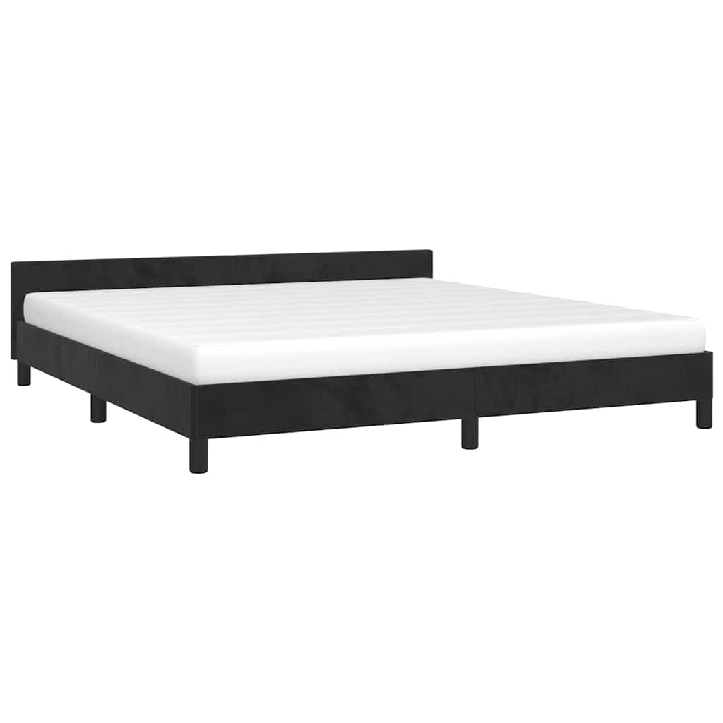 vidaXL Cadru de pat fără saltea, negru, 160x200 cm, catifea vidaXL Cadru de pat fără saltea, negru, 160x200 cm, catifea