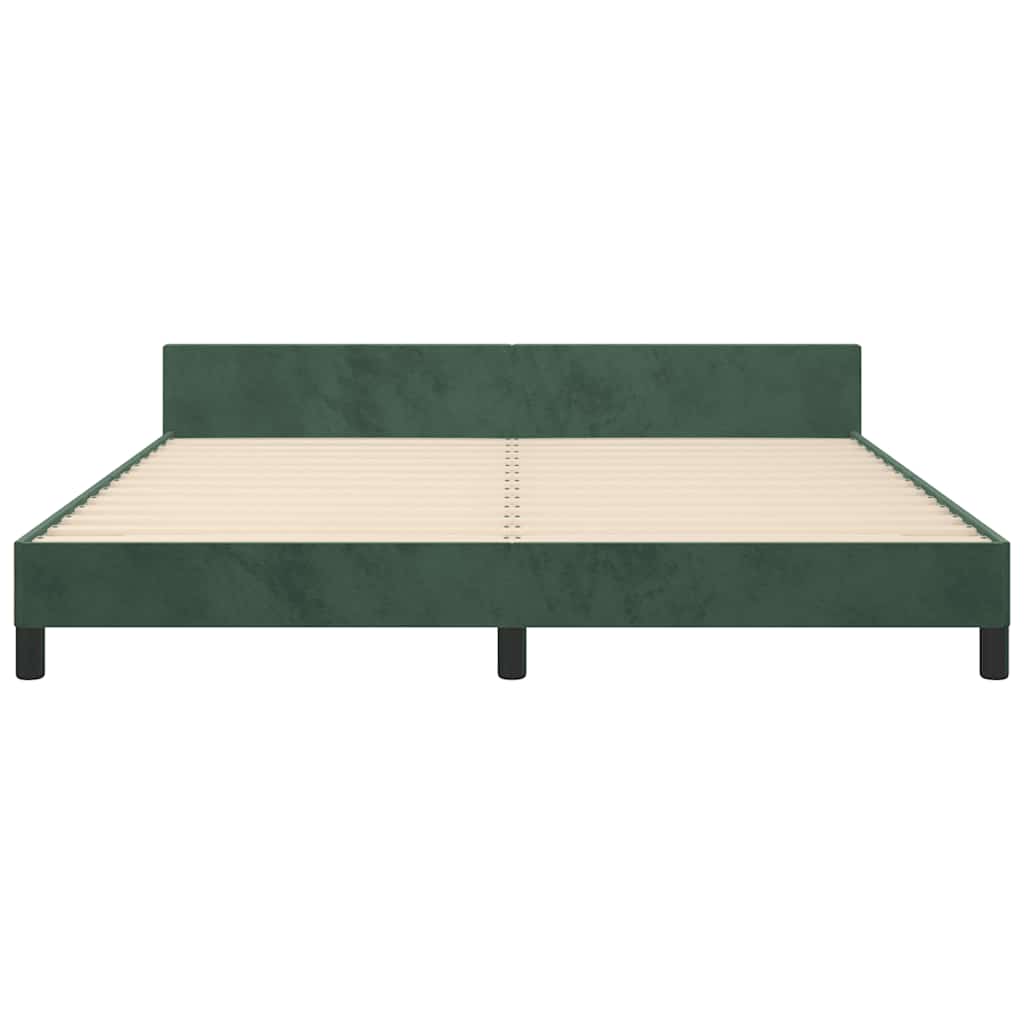 vidaXL Cadru de pat fără saltea, verde închis, 160x200 cm, catifea vidaXL Cadru de pat fără saltea, verde închis, 160x200 cm, catifea